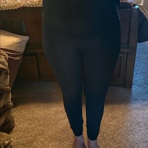 lululemon athletica Black Leggings with Floral Detail